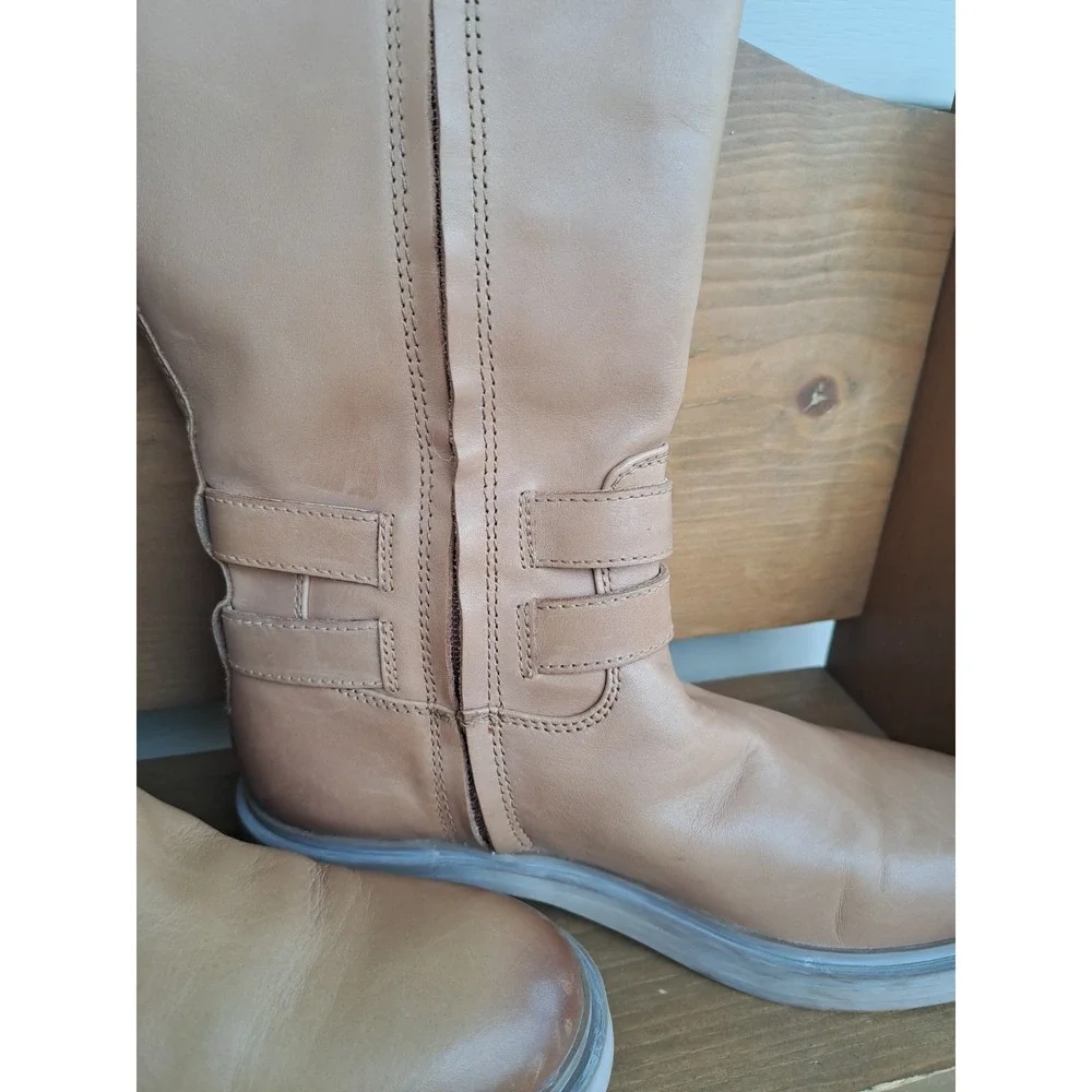 Sam Edelman Women's Freda Cashew Knee High Riding Leather Boots Zipper 8.5-9.0 M